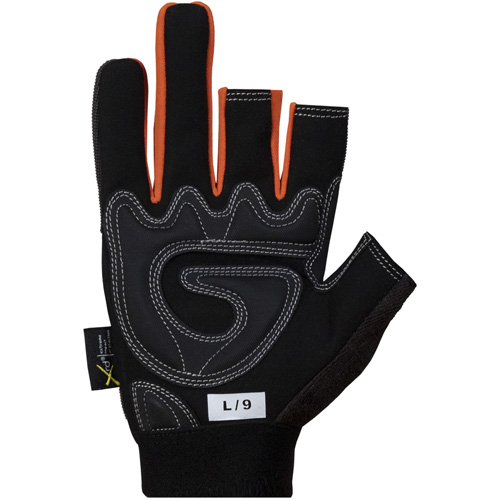 Superior Glove Works Ltd. MXFE-L Gants de cadreurs avec doigts d&eacute;couverts Clutch Gear, Paume Synth&eacute;tique, Taille Grand