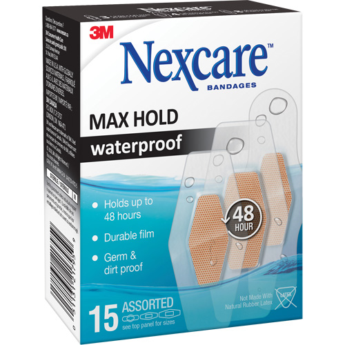 3M MHW-15-CA Pansements imperm&eacute;ables &agrave; tenue maximale Nexcare, Assorti, Plastique, St&eacute;rile