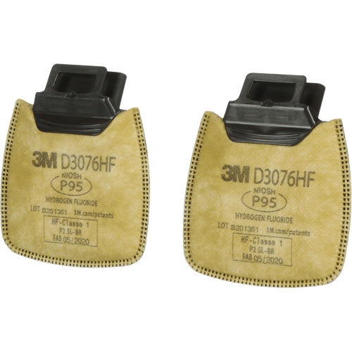 3M D3076HF Secure Click Respirator Cartridge, Combination Gas/Vapour Cartridge and Particulate Filter, Acid Gas/P95