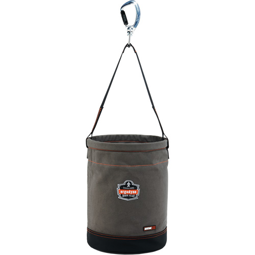 Ergodyne 14940 Arsenal&reg; 5940 Swiveling Carabiner Hoist Bucket, Canvas, 12.5" Dia. x 17" H, 150 lbs. Load Rating