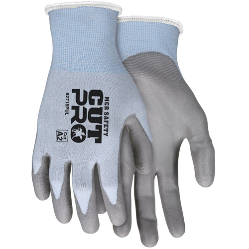 Mcr Safety 92718PUXXL Safety Cut Pro Cut Resistant Gloves, 2X-Large, 18 Gauge, Polyurethane Coated, ASTM ANSI Level A2