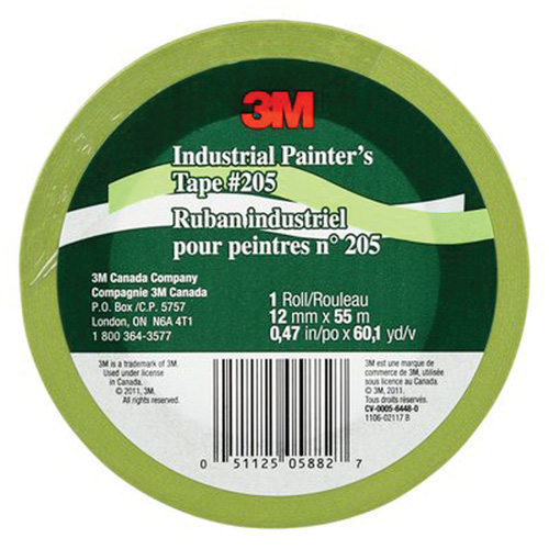 3M 205-12X55 Industrial Painter's Grade Masking Tape