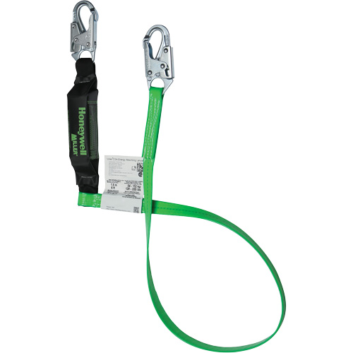 PIP Global Safety M1FSFS-DS6C Energy-Absorbing Lanyard, 6', Locking Snap Hook Center, Locking Snap Hook Leg Ends, Polyester