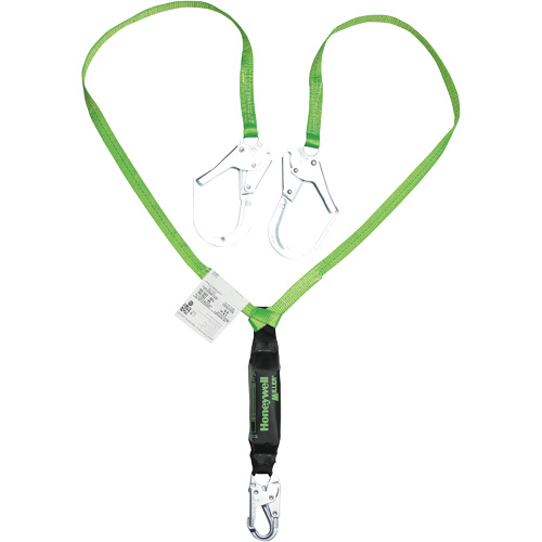 PIP Global Safety M2FSFC-WS6C Miller&reg; HP Shock-Absorbing Lanyard, 6', Scaffold Hook Center, Locking Snap Hook Leg Ends, Polyester