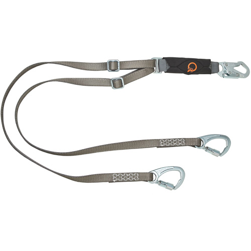 MSA 10193941 V-Series Tie-Back Lanyard, 6', Carabiner Center, Snap Hook Leg Ends, Nylon