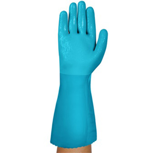 Ansell 4003080 AlphaTec&reg; 04-003 Chemical Resistant Gloves, Size 8, 14" L, Nitrile/PVC, Fleece Inner Lining, Winter Weight