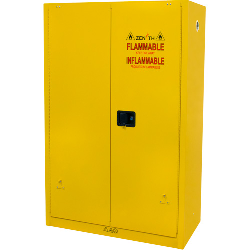 Zenith Safety Products SGU466 Flammable Storage Cabinet, 45 gal., 2 Door, 43" W x 65" H x 18" D