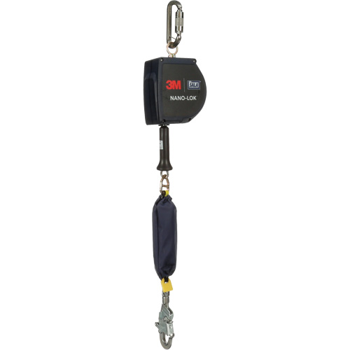 3M DBI Sala Fall Protection 3501697 Nano-Lok Extended Length Self Retracting Lifeline, 15', Stainless Steel, Swivel