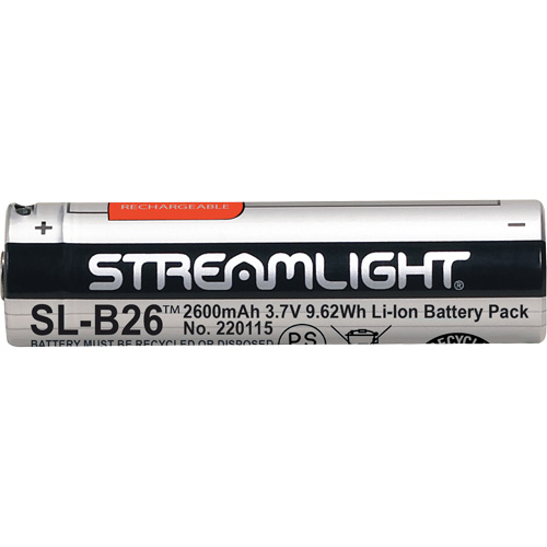 Streamlight 22101 SL-B26&reg; Rechargeable USB Battery Pack, 18650, 3.7 V