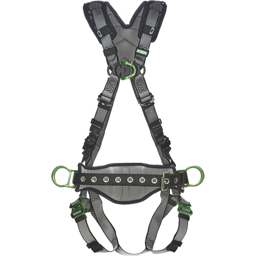 MSA 10195126 V-Fit Full Body Harness with Shoulder Pads, CSA Certified, Class ADLP, Large/Medium, 400 lbs. Cap.
