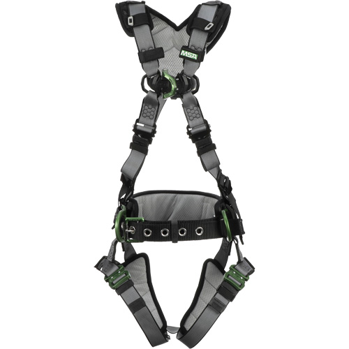 MSA 10195157 V-Fit Full Body Harness with Shoulder & Leg Pads, CSA Certified, Class ADLP, Large/Medium, 400 lbs. Cap.