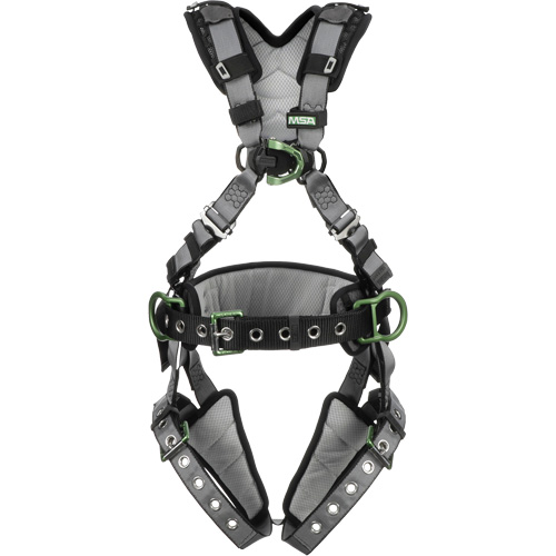 MSA 10195173 V-Fit Full Body Harness with Shoulder & Leg Pads, CSA Certified, Class ADLP, Large/Medium, 400 lbs. Cap.