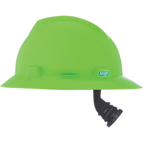 MSA 815570 V-Gard&reg; Slotted Full-Brim Hardhat, Meets CSA Type 1, Ratchet Suspension, Non-Vented