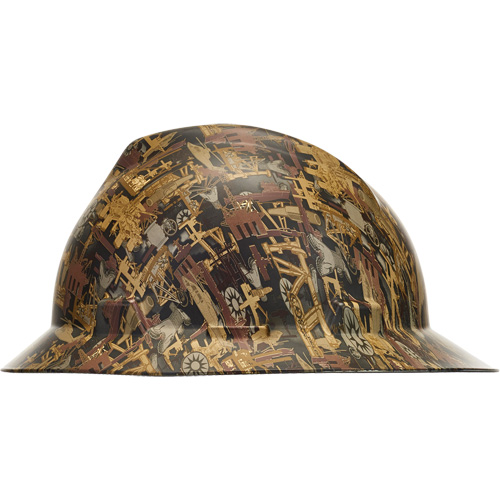 MSA 10204783 Casque de s&eacute;curit&eacute; &agrave; bordure compl&egrave;te Hydro Dip V-Gard, R&eacute;pond aux normes CSA type 1, Suspension Rochet, Non ventil&eacute;