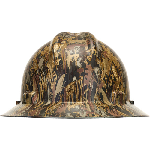 MSA 10204783 Casque de s&eacute;curit&eacute; &agrave; bordure compl&egrave;te Hydro Dip V-Gard, R&eacute;pond aux normes CSA type 1, Suspension Rochet, Non ventil&eacute;