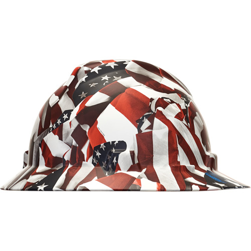 MSA 10204780 V-Gard&reg; Hydro Dip Full Brim Hard Hat, Meets CSA Type 1, Ratchet Suspension, Non-Vented