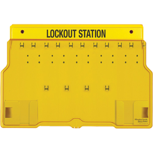 Master Lock 1483B Poste de cadenassage trilingue recouvert, Cadenas Aucune, Capacit&eacute; de 10, Cadenas Non compris