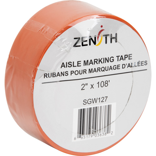 Produits de sécurité Zenith SGW127 Ruban pour marquage d'all&eacute;es, 2" x 108', PVC, Orange
