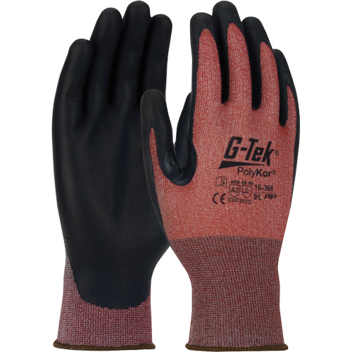 PIP Global Safety GP16368/XXL G-Tek&reg; PolyKor&reg; X7 Neuroma&reg; Cut Resistant Gloves, Size 2X-Large, 18 Gauge, Polyurethane Coated, Polyethylene Shell, ASTM ANSI Level A3/EN 388 Level C