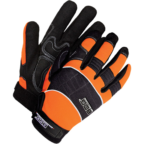 Bob Dale Gloves 20-1-10606-S X-Site Hi-Viz Mechanic's Gloves, Synthetic Palm, Size Small