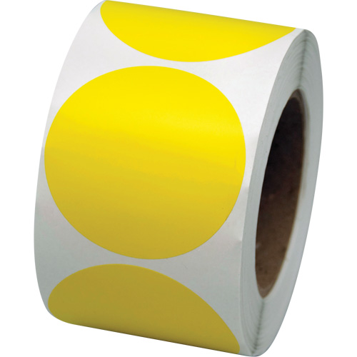Incom Top Tape & Label VC300Y Coloured Marking Dots, Circle, 3" L x 3" W, Yellow, Vinyl