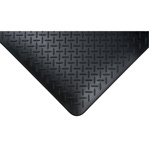 Produits de sécurité Zenith SGW899 Tapis antifatigue, Losange, 1-2/3' x 3-1/4' x 3/4", Noir, Polyur&eacute;thane