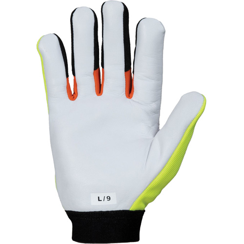 Superior Glove Works Ltd. MXGKGHV-3XL Gants de m&eacute;canicien &agrave; haute visibilit&eacute; ClutchGear, Paume Cuir fleur de ch&egrave;vre, Taille 3T-Grand