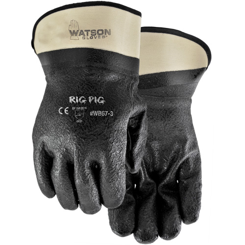 Watson Gloves WB67-3 Rig Pig Gloves, One Size, Nitrile/PVC Coating, Jersey Shell