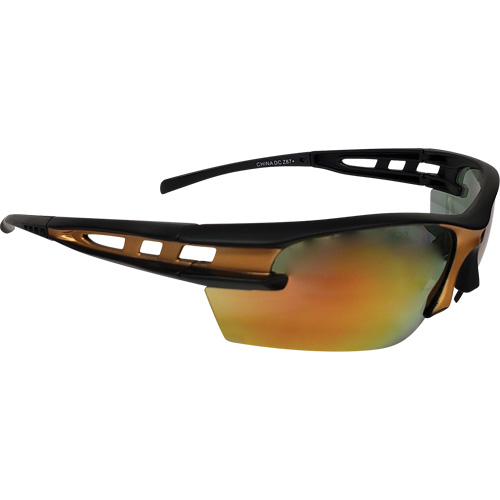 Dentec 12E98008 Mango Safety Glasses, Orange Mirror Lens, Meets/Exceeds CSA Z94.3