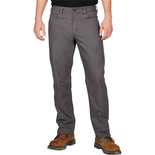 Milwaukee 701G-4034 Pantalon de travail flexible et robuste, Poly-coton/Spandex, Gris, Taille 40, Entrejambe 34