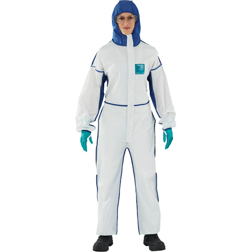 Ansell WN18-B-92-195-06 AlphaTec 1800 Comfort 3-Piece Coveralls, 2X-Large, Blue/White, Microporous/SMS