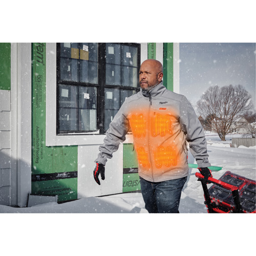 Milwaukee 204G-213X Ensemble de veste chauffante M12 ToughShell, Hommes, 3T-Grand, Gris