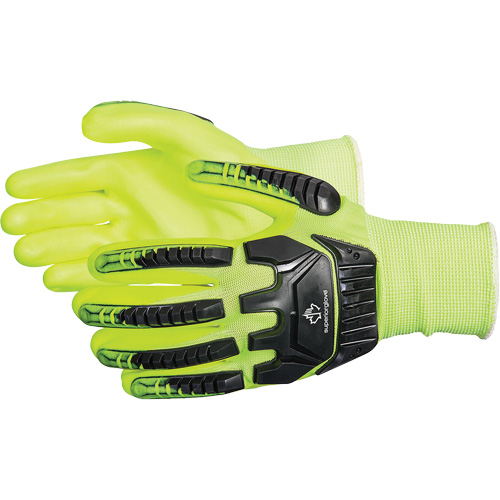 Superior Glove Works Ltd. S13YFNVB-L Dexterity&reg; Anti-Impact High-Visibility Gloves, Large, Foam Nitrile Palm, Elastic Cuff