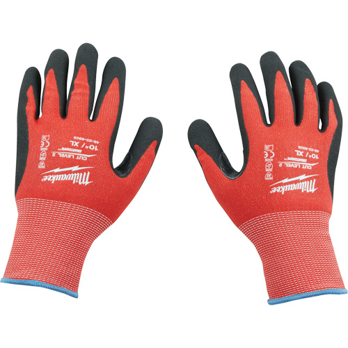 Milwaukee 48-22-8926 Dipped Cut-Resistant Gloves, Size Medium, 15 Gauge, Nitrile Coated, Nylon/Lycra&reg; Shell, ASTM ANSI Level A2
