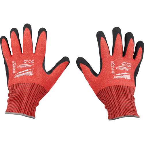 Milwaukee 48-22-8947 Dipped Cut-Resistant Gloves, Size Large, 15 Gauge, Nitrile Coated, Nylon/Lycra&reg; Shell, ASTM ANSI Level A4