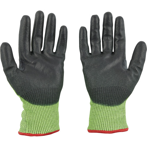 Milwaukee 48-73-8953 Gants &agrave; haute visibilit&eacute; enduits par trempage, Taille T-Grand, Calibre 15, Rev&ecirc;tement Polyur&eacute;thane, Enveloppe en Poly&eacute;thyl&egrave;ne, ASTM ANSI niveau A5