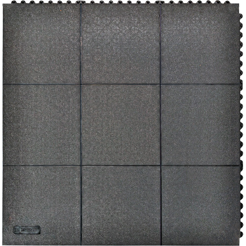 Notrax 556S0033BL Tapis antifatigue &agrave; imbrication Cushion-Ease, Rugueux, 3' x 3' x 3/4", Noir, Caoutchouc naturel