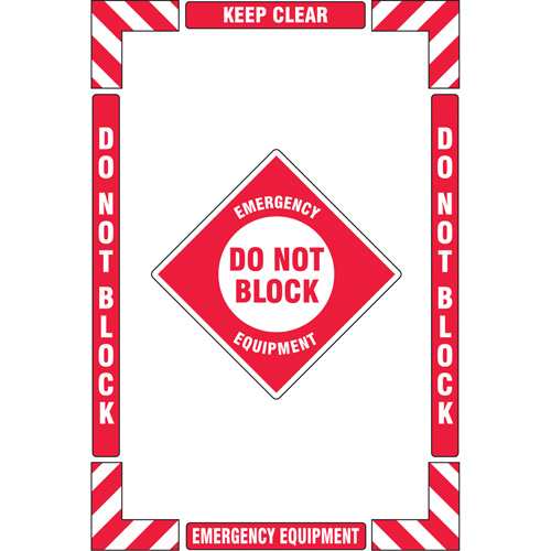 Accuform NMC PSR112 "Emergency Equipment" Floor Marking Kit, Adhesive, English with Pictogram