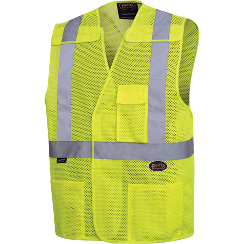 Pioneer V1060660-2/3XL 6923 Gilet de s&eacute;curit&eacute; &agrave; mailles avec bandes r&eacute;fl&eacute;chissantes de 2", Jaune lime haute visibilit&eacute;, 2T-Grand/3T-Grand, Polyester