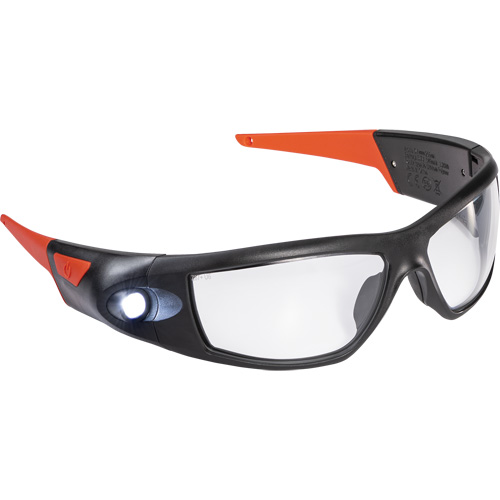 Coast 30376 SPG500 Rechargeable Inspection Beam Safety Glasses, Clear Lens, ANSI Z87+