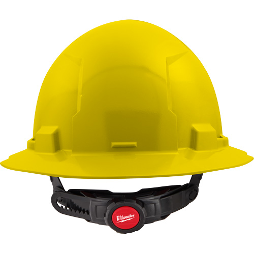 Milwaukee 48-73-1123 Casque de s&eacute;curit&eacute; &agrave; bord complet, R&eacute;pond aux normes CSA type 1, Suspension Rochet, Non ventil&eacute;
