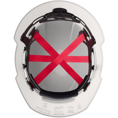 Milwaukee 48-73-1221 Casque de s&eacute;curit&eacute; &agrave; bord complet, R&eacute;pond aux normes CSA type 1, Suspension Rochet, Ventil&eacute;