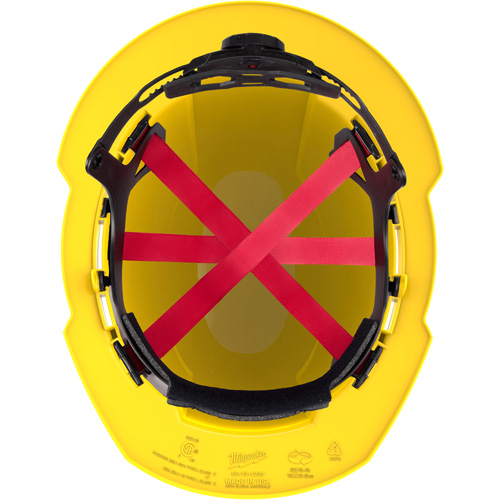 Milwaukee 48-73-1223 Casque de s&eacute;curit&eacute; &agrave; bord complet, R&eacute;pond aux normes CSA type 1, Suspension Rochet, Ventil&eacute;