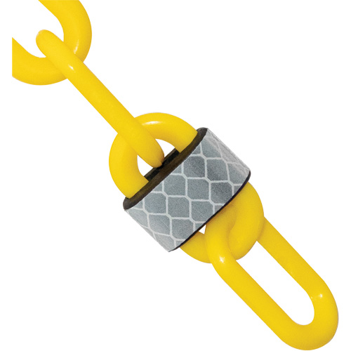 Mr. Chain 52002-100 100' Reflective Plastic Chain Barrier, Yellow