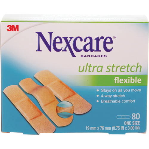 3M CS102-CA Nexcare Ultra Stretch Bandages, Rectangular/Square, 3", Plastic, Non-Sterile