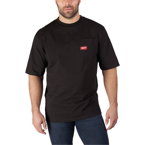 Milwaukee 601B-2X Heavy-Duty Pocket T-Shirt, Men's, 2X-Large, Black