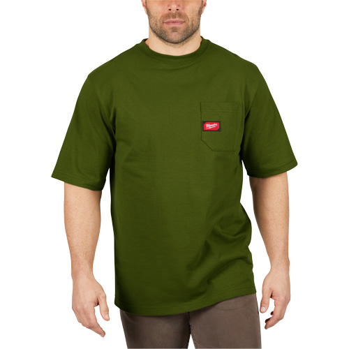 Milwaukee 601OG-3X Heavy-Duty Pocket T-Shirt, Men's, 3X-Large, Green