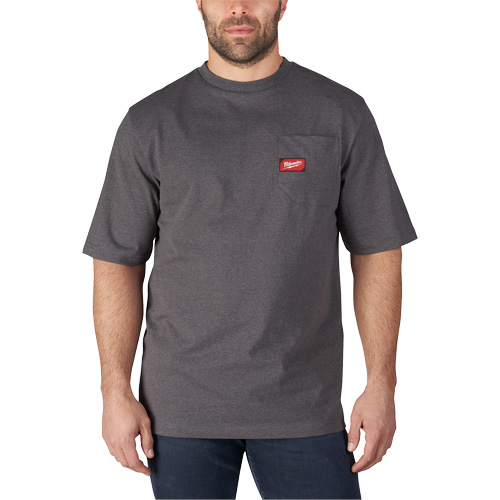 Milwaukee 601G-3X T-shirt robuste avec poche, Hommes, 3T-Grand, Gris