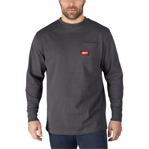 Milwaukee 602G-XL T-shirt &agrave; manches longues robuste avec poche, Hommes, T-Grand, Gris