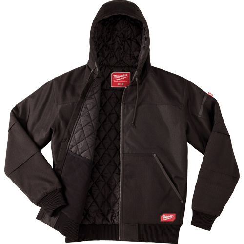 Milwaukee 254B-2X GridIron Hooded Jacket, Men's, 2X-Large, Black